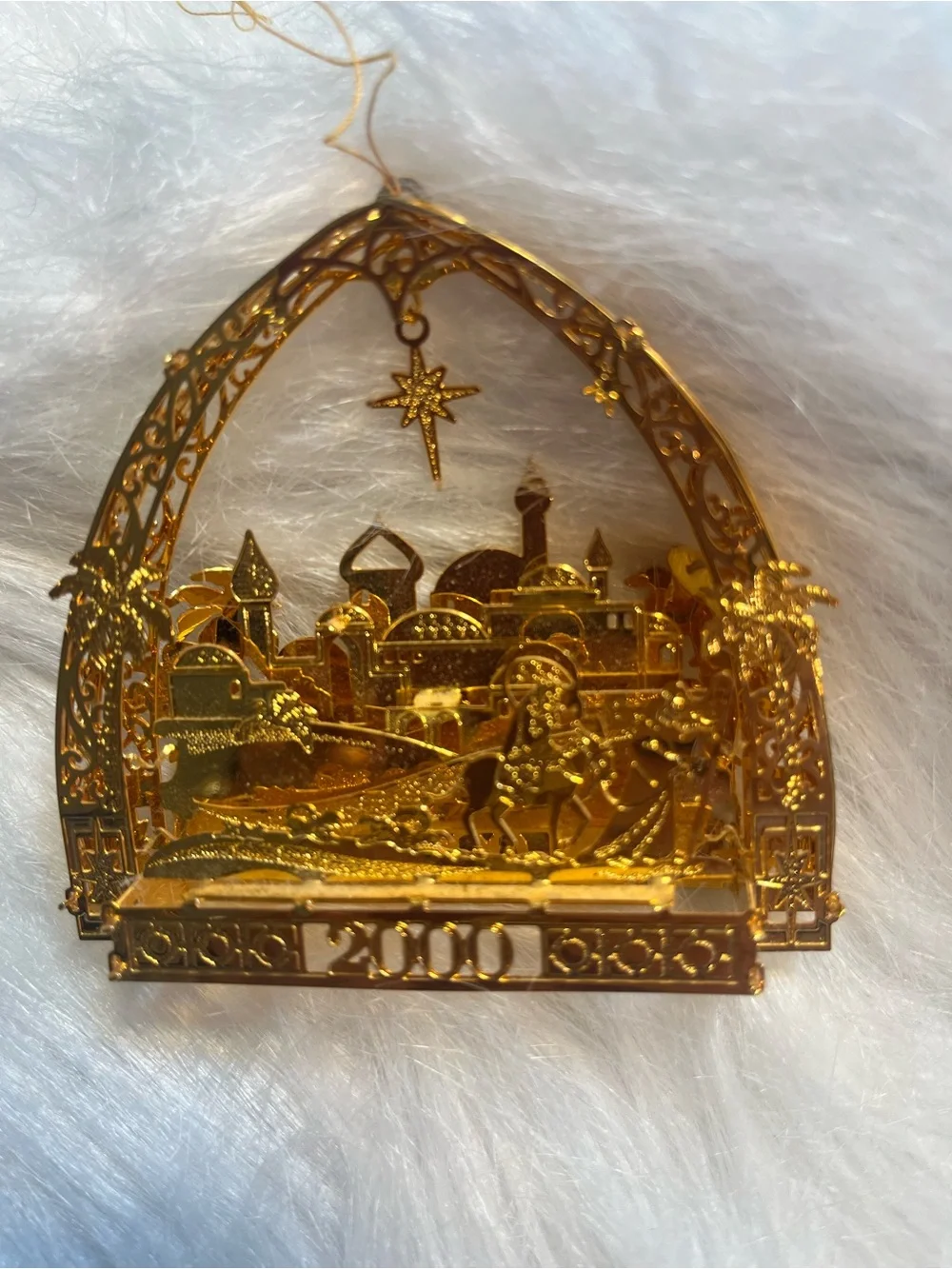 Danbury Mint 2000 23KT Gold Plated Ornament-Bethlehem